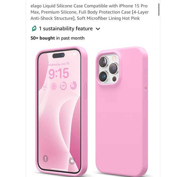 Apple iPhone 15 Pro Max silicone phone case pink - Picture 2 of 2